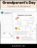 Grandparent's Day|Crossword&Wordsearch|Morning Work summer
