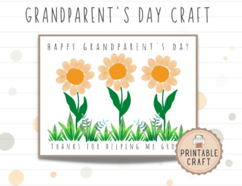 Preview of Grandparent's Day Thumbprint Flower Craft