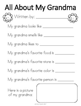 Grandparent's Day Gift- All About My Grandma & Grandpa by Kinder Sparks