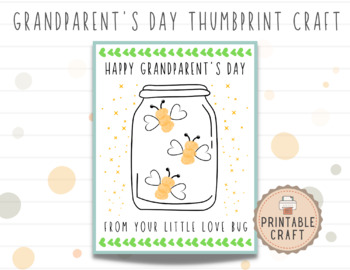 Preview of Grandparent's Day Thumbprint Craft