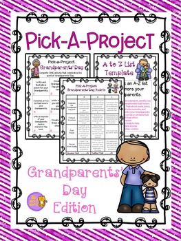 Preview of Grandparents' Day Pick A Project Writing Activities, Choice Boards, Rubric