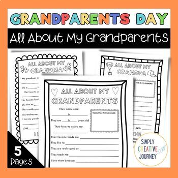 Preview of Grandparents Day Activities, All About Grandma & Grandpa Grandparents Day Craft