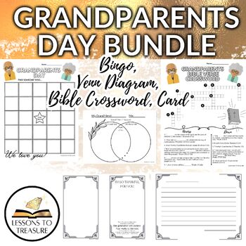 Preview of Grandparents Day Bundle-Bible, Card, Crossword, Scripture, Christian, Religious