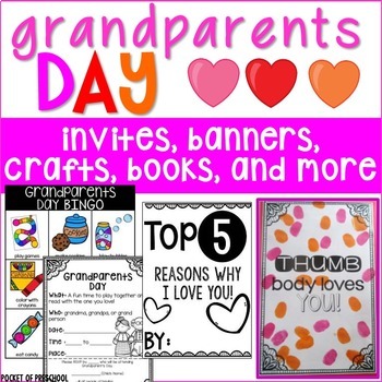 Preview of Grandparents Day: Banners, Cards, Bingo Games, Kid Book, & More