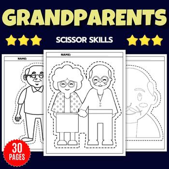 Preview of Grandparents Day Cut And Paste Coloring Pages - Fun Family Coloring Sheets