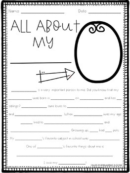 Grandparents' Day Interview {Freebie} | TPT