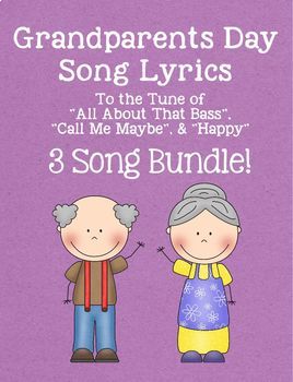 Preview of Grandparents Day Lyrics Bundle: "All About That Bass", "Call Me Maybe" & "Happy"
