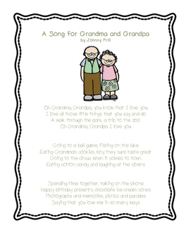 Grandparents Day Poem by Teacher and EMT | Teachers Pay Teachers