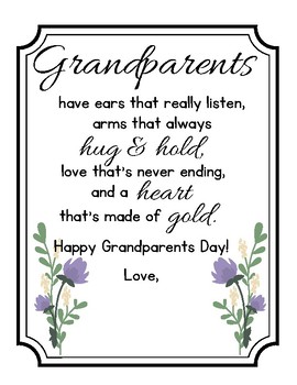 Download Grandparents Day Poems Worksheets Teaching Resources Tpt