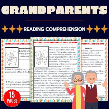 Preview of Grandparents Day Reading Comprehension Passages - Fun Family Activities