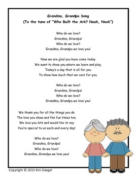 Download Grandparent S Day Song By Kim Daeger Teachers Pay Teachers