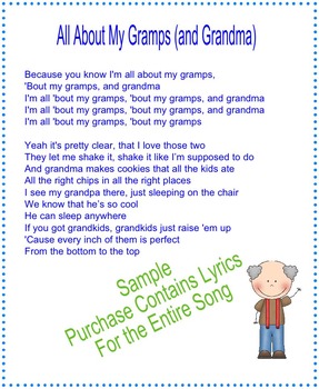 Download Grandparents Day Song Lyrics to the Tune of "All About ...
