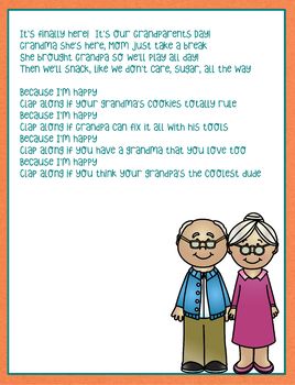 Grandparents Day Song Lyrics to the Tune of "Happy" by Kendra's