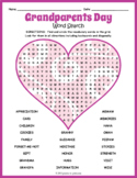 GRANDPARENTS DAY Word Search Puzzle Worksheet Activity