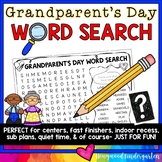 Grandparents Day Word Search Puzzle .  Literacy Centers , 
