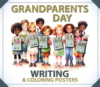Preview of Grandparents Day Writing & Coloring Sheet Posters - SimpleLitColor