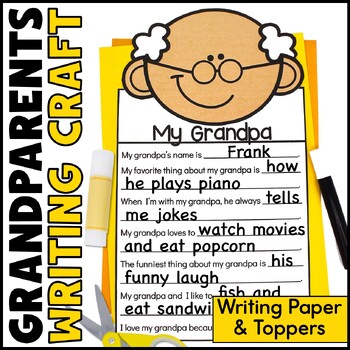 Preview of Grandparents Day Writing Craft - Writing Paper Prompts - Bulletin Board Idea 