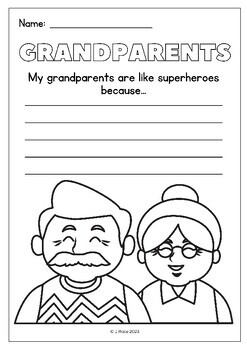 Grandparents Day Writing Prompts Printable Worksheet and Templates Pack