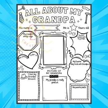 Preview of Grandparents day All About me & Grandpa social skills Writing Craft activity 1st
