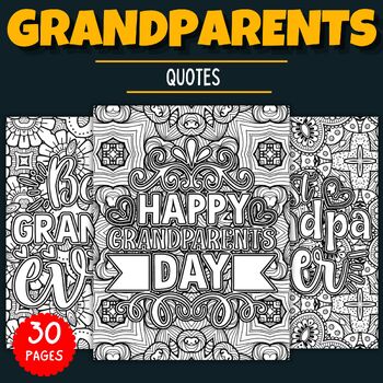 Preview of Grandparents day Quotes Mandala Coloring Pages - Fun September Activities