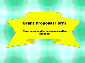 Preview of Grant Application Form