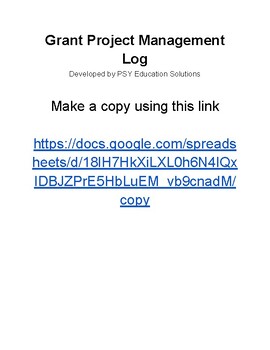 Preview of Grant Project Management Log