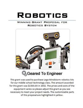 Preview of Grant: Winning Proposal for LEGO Mindstorm Robotics Kits