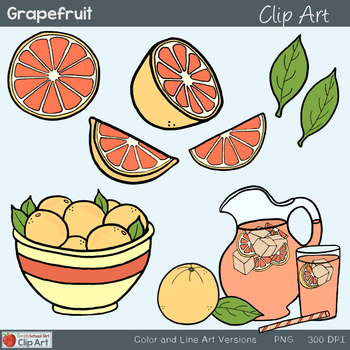 Preview of Grapefruit & Grapefruit Juice Clipart | Grapefruit & Grapefruit Juice Clip Art