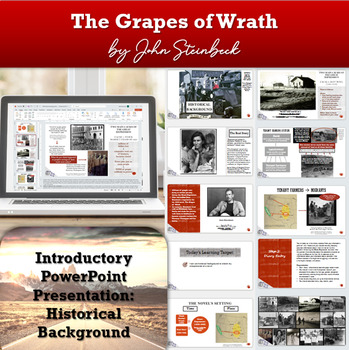 Preview of Grapes of Wrath Intro Lesson 1: animated historical background PPT