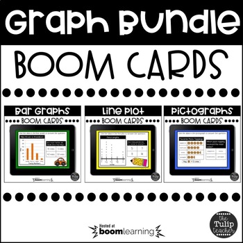Preview of Graph Boom Cards™ Bundle - Bar Graphs, Line Plots, Pictographs