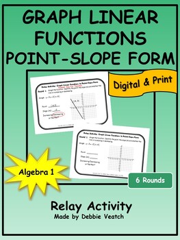Preview of Graph Linear Functions In Point-Slope Form Relay Algebra 1 | Digital