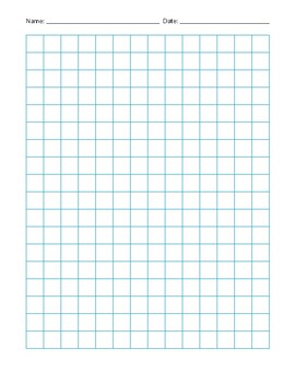 Graph Paper: Full Page Grid - 14x19boxes - half inch squares - no name line