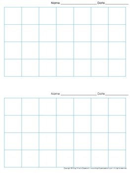 Preview of Graph Paper: 2 Per Page Grid - 1 inch squares - 7x4 boxes - King Virtue