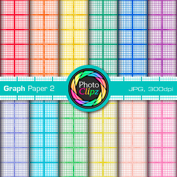Preview of Graph Paper Digital Paper Clipart: 12 Math Backgrounds Clip Art, Commercial Use