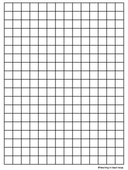 Preview of Graph Paper: Full Page Grid - 14x19boxes - half inch squares - no name line