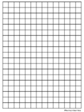 Graph Paper: Full Page Grid - 14x19boxes - half inch squar