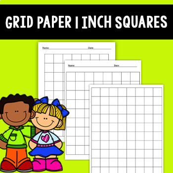 Preview of Grid Paper 1 Inch Squares - 3 Different