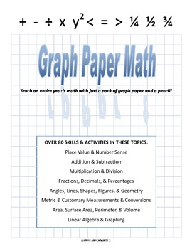 Preview of Graph Paper Math - Fractions and Decimals teaching guide and unit