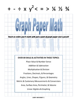 Preview of Graph Paper Math - Number Sense & Place Value teaching guide and unit