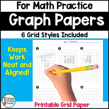 Preview of Graph Paper Organization Grids for Math - Printable Grid Paper for Solving Math