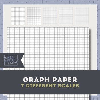 Preview of Graph Paper Printable PDF in 7 Different Scales