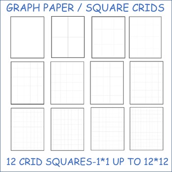 Preview of Graph Paper / SquGraph Paper Simple Square Shape Math Template Graphing Clip Art