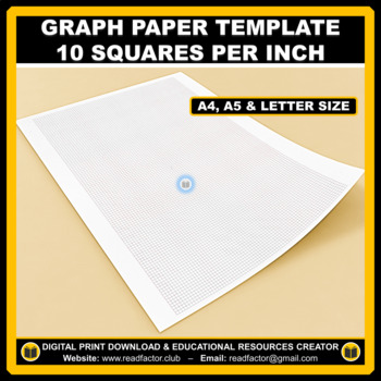 Preview of Graph Paper Template 10 Squares Per Inch - A4, A5 & Letter Size