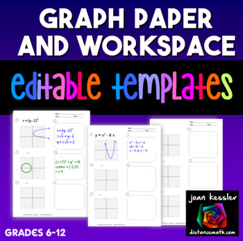 Preview of Graph Paper and Work Space Handout and Editable Template