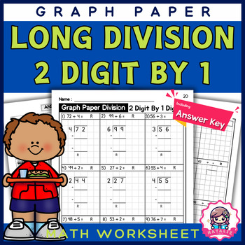 Preview of Graph Paper worksheet | Long Division 2 Digit by 1 | Problem Solving Skills Math