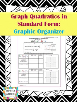 Preview of Graph Quadratic Functions in Standard Form - Graphic Organizer