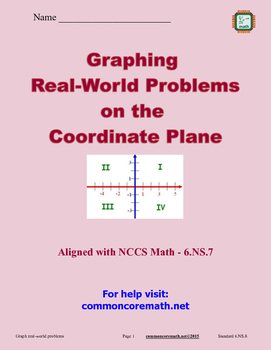 Preview of Graph Real-World Problems on Coordinate Plane - 6.NS.8
