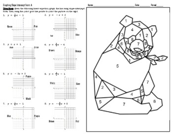 Preview of Graph Slope Intercept Form Coloring Pages (2)