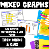 Graph Task Cards for Bar Graphs, Pictographs, and Line Plots