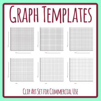 Preview of Graph Templates with Axis Titles for Line Graphs or Bar Graphs Math Clip Art